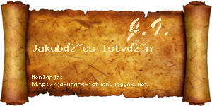 Jakubács István névjegykártya